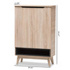 Baxton Studio Fella Mid-Century Modern Two-Tone Oak and Grey Wood Shoe Cabinet 138-7705